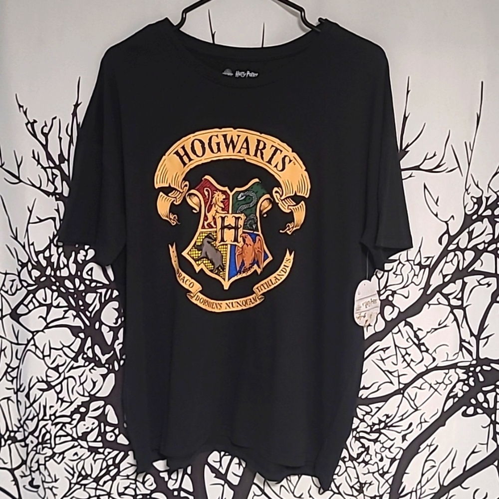 Harry Potter Hogwarts Black Short Sleeve T-shirt